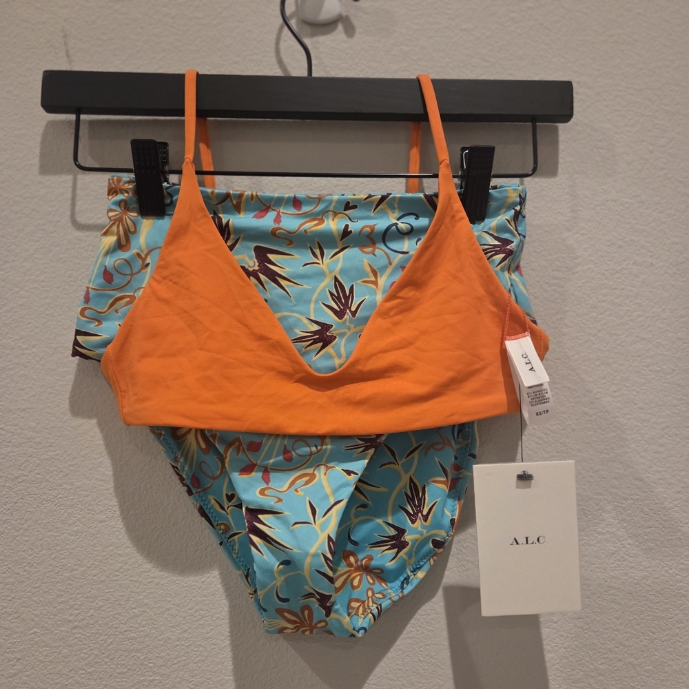 NWT A.L.C. Bikini Set Cleo Top and Isla High Waist Bottoms